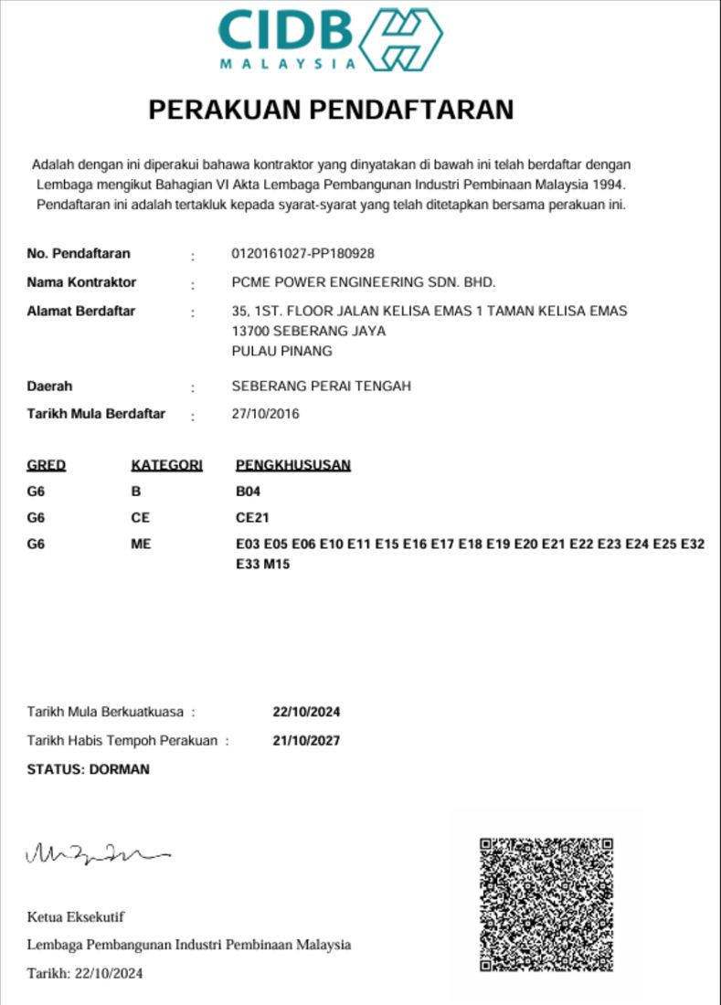 CIDB certificate